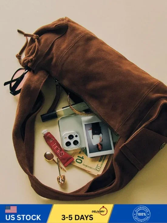 Free People Soto East West Suede Shoulder Bag- Wet Sand Color - Picture 1 of 7